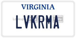 LVKRMA  license plate in VA