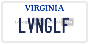 LVNGLF  license plate in VA