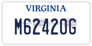 M62420G  license plate in VA