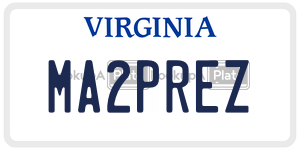 MA2PREZ  license plate in VA