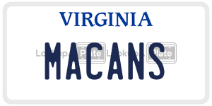 MACANS  license plate in VA