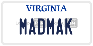 MADMAK  license plate in VA
