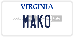 MAKO  license plate in VA