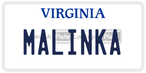 MALINKA  license plate in VA