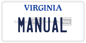 MANUAL  license plate in VA