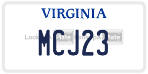MCJ23  license plate in VA