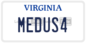 MEDUS4  license plate in VA