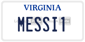 MESSI1  license plate in VA