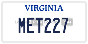 MET227  license plate in VA