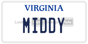 MIDDY  license plate in VA