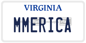 MMERICA  license plate in VA