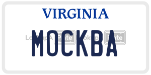 MOCKBA  license plate in VA