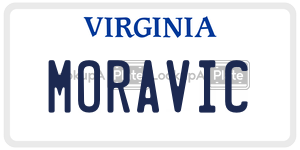 MORAVIC  license plate in VA