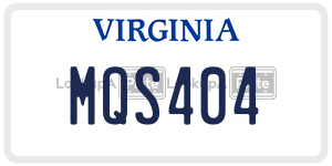 MQS404  license plate in VA