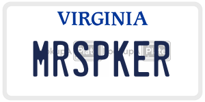 MRSPKER  license plate in VA
