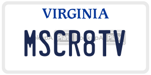 MSCR8TV  license plate in VA