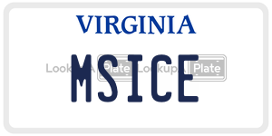 MSICE license plate in Virginia