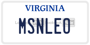 MSNLEO  license plate in VA
