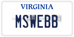 MSWEBB  license plate in VA