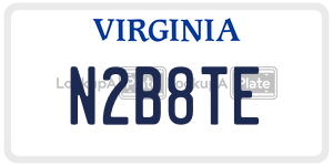 N2B8TE license plate in Virginia