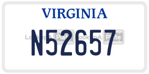 N52657  license plate in VA