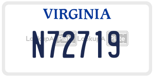 N72719  license plate in VA