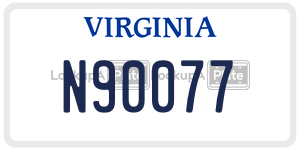 N90077  license plate in VA