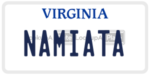 NAMIATA  license plate in VA