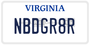 NBDGR8R  license plate in VA