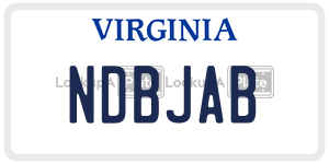 NDBJAB license plate in Virginia
