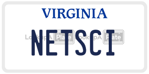 NETSCI  license plate in VA