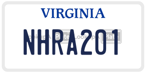 NHRA201 license plate in Virginia