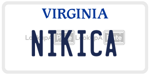 NIKICA  license plate in VA