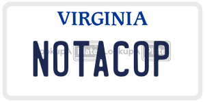 NOTACOP license plate in Virginia