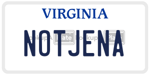 NOTJENA  license plate in VA