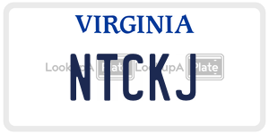 NTCKJ license plate in Virginia