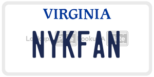 NYKFAN  license plate in VA