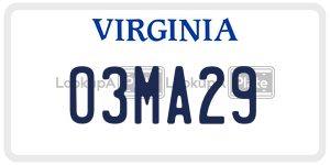 O3MA29  license plate in VA