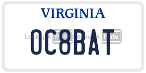 OC8BAT  license plate in VA