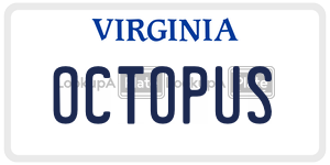 OCTOPUS  license plate in VA