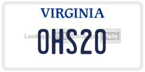 OHS20  license plate in VA