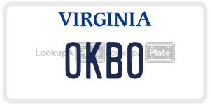 OKBO license plate in Virginia