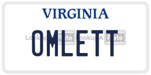 OMLETT  license plate in VA