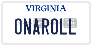 ONAROLL  license plate in VA