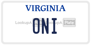 ONI  license plate in VA