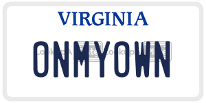 ONMYOWN  license plate in VA