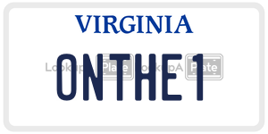ONTHE1  license plate in VA