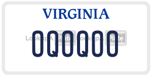 OQOQOO  license plate in VA