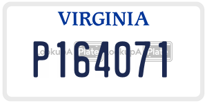 P164071 license plate in Virginia
