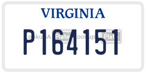 P164151  license plate in VA